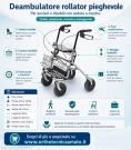 Immagine 4 di Deambulatore rollator pieghevole per anziani e disabili con seduta e cestino