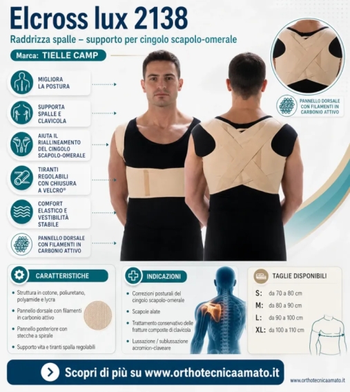Immagine 3 di Elcross lux 2138 tielle Raddrizza spalle Supporto per cingolo scapolo-omerale in tessuto elastico