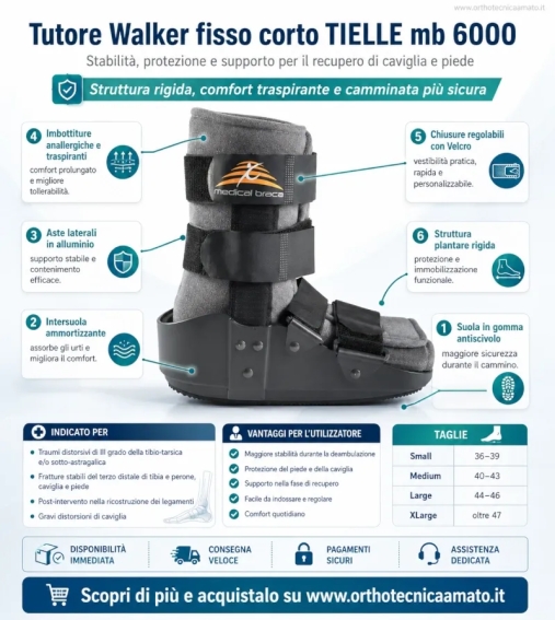 Immagine 2 di Tutore Walker fisso corto TIELLE mb 6000